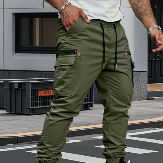 David - Pantalones de chándal elásticos para hombre