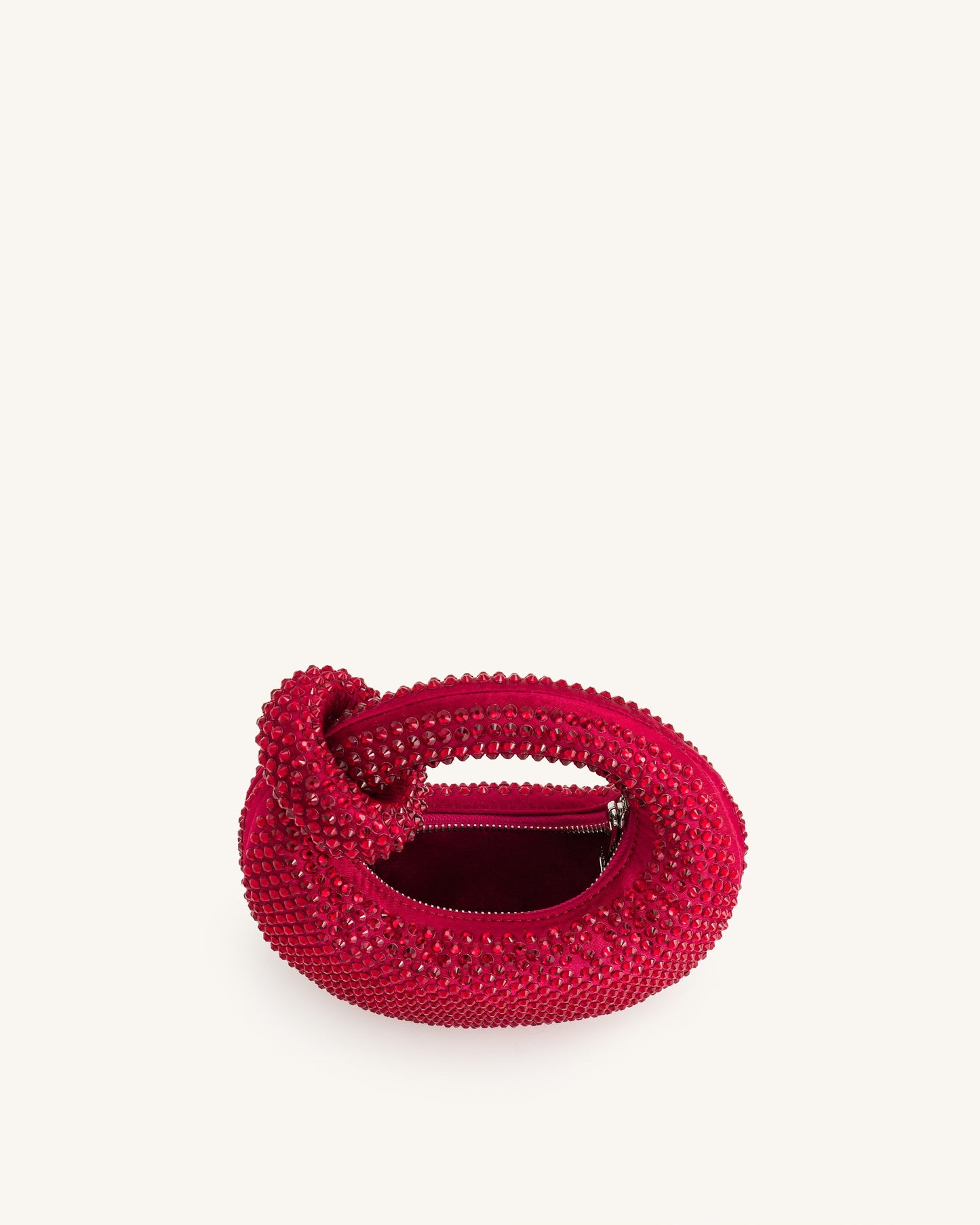 Silvia-Bolso pequeño con asa superior de cristal sintético Abacus - Rojo