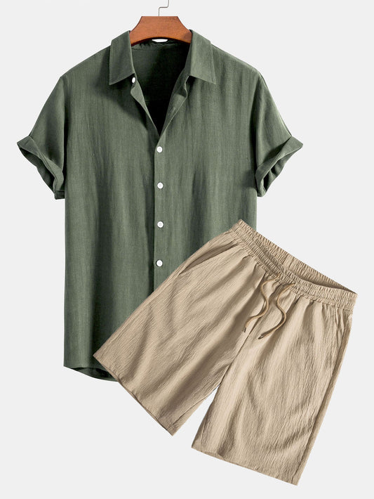 Roberto | Conjunto de Lino Arrugado Premium