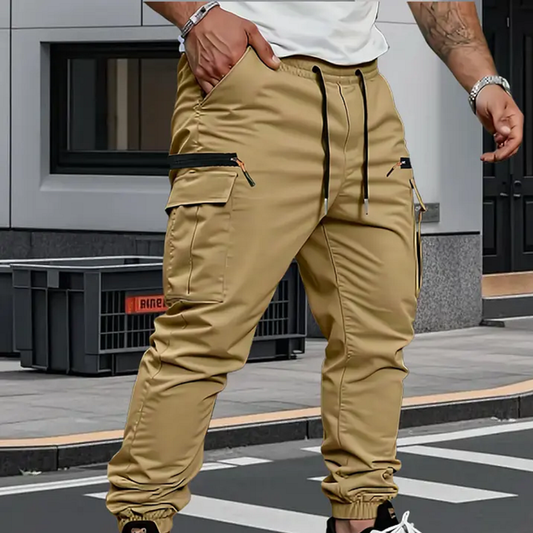 David - Pantalones de chándal elásticos para hombre