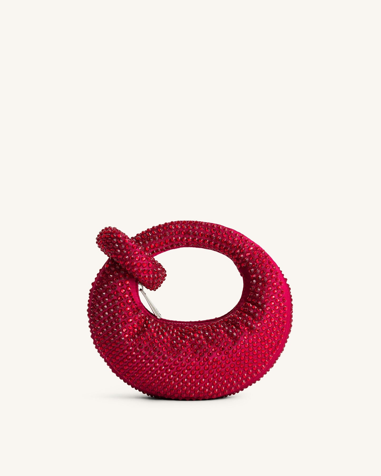 Silvia-Bolso pequeño con asa superior de cristal sintético Abacus - Rojo