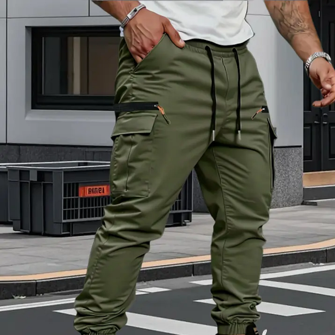David - Pantalones de chándal elásticos para hombre