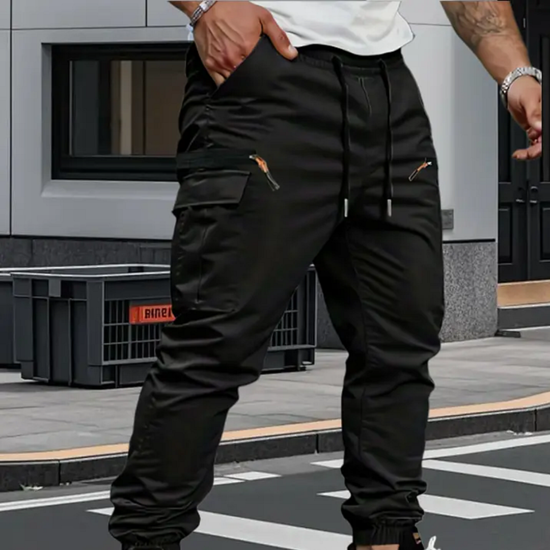 David - Pantalones de chándal elásticos para hombre