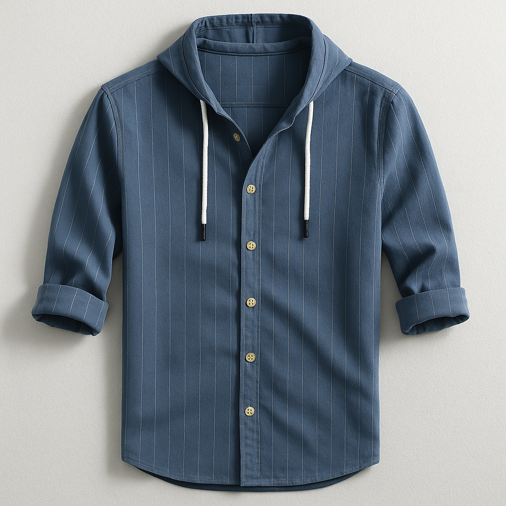Duval Paris™ | CHEMISE DE LUXE À RAYURES AVEC CAPUCHE