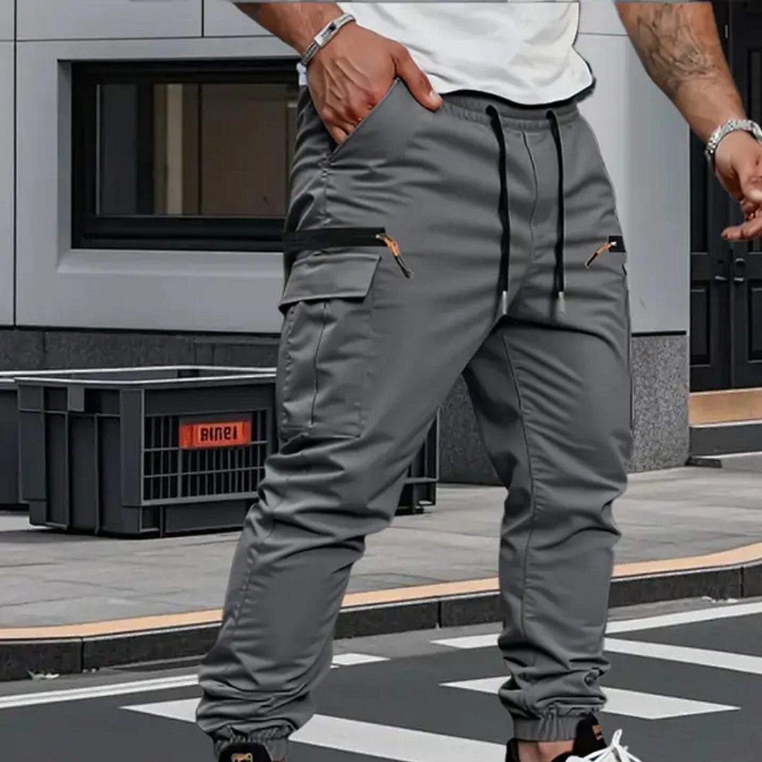 David - Pantalones de chándal elásticos para hombre