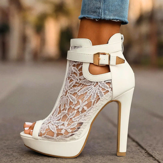 Liliana™ Elegantes tacones de Encaje