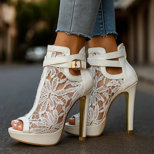 Liliana™ Elegantes tacones de Encaje