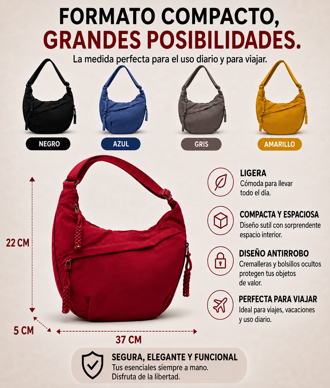 Gimena | Bolso de hombro en varios colores