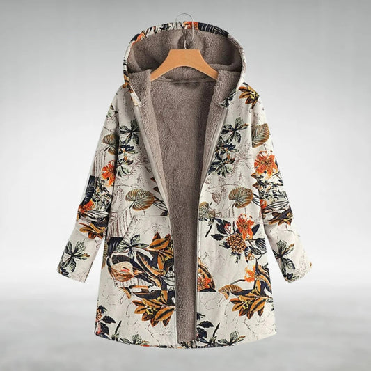 Élisa – Chaqueta de forro polar con estampado floral, suave y elegante