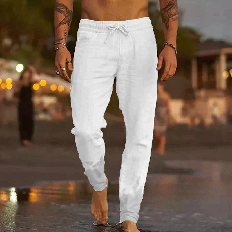 Mateo - Pantalones de playa de lino