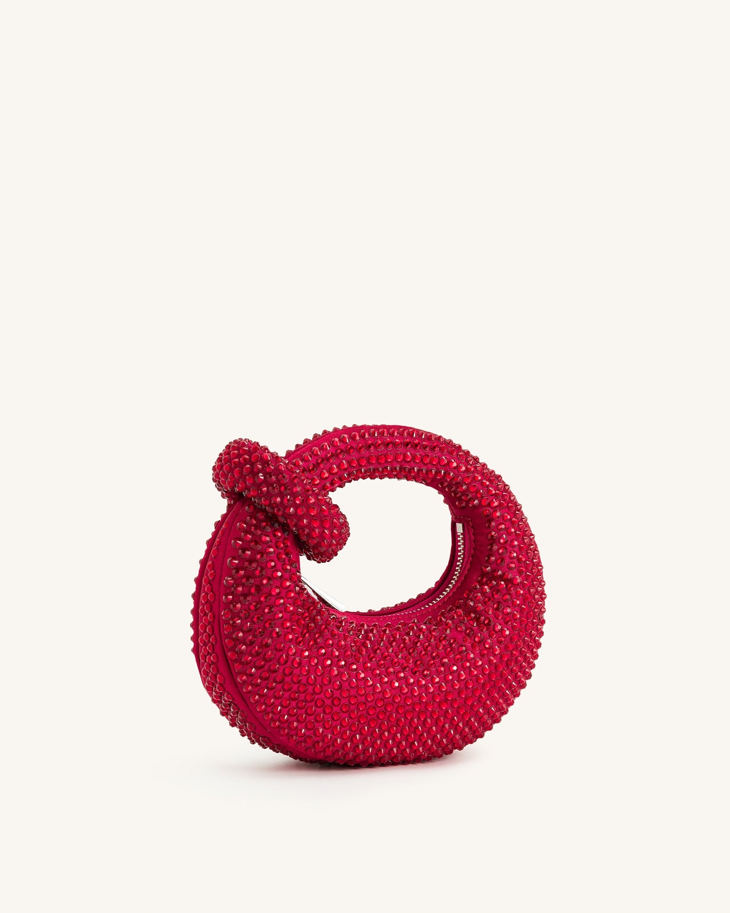 Silvia-Bolso pequeño con asa superior de cristal sintético Abacus - Rojo