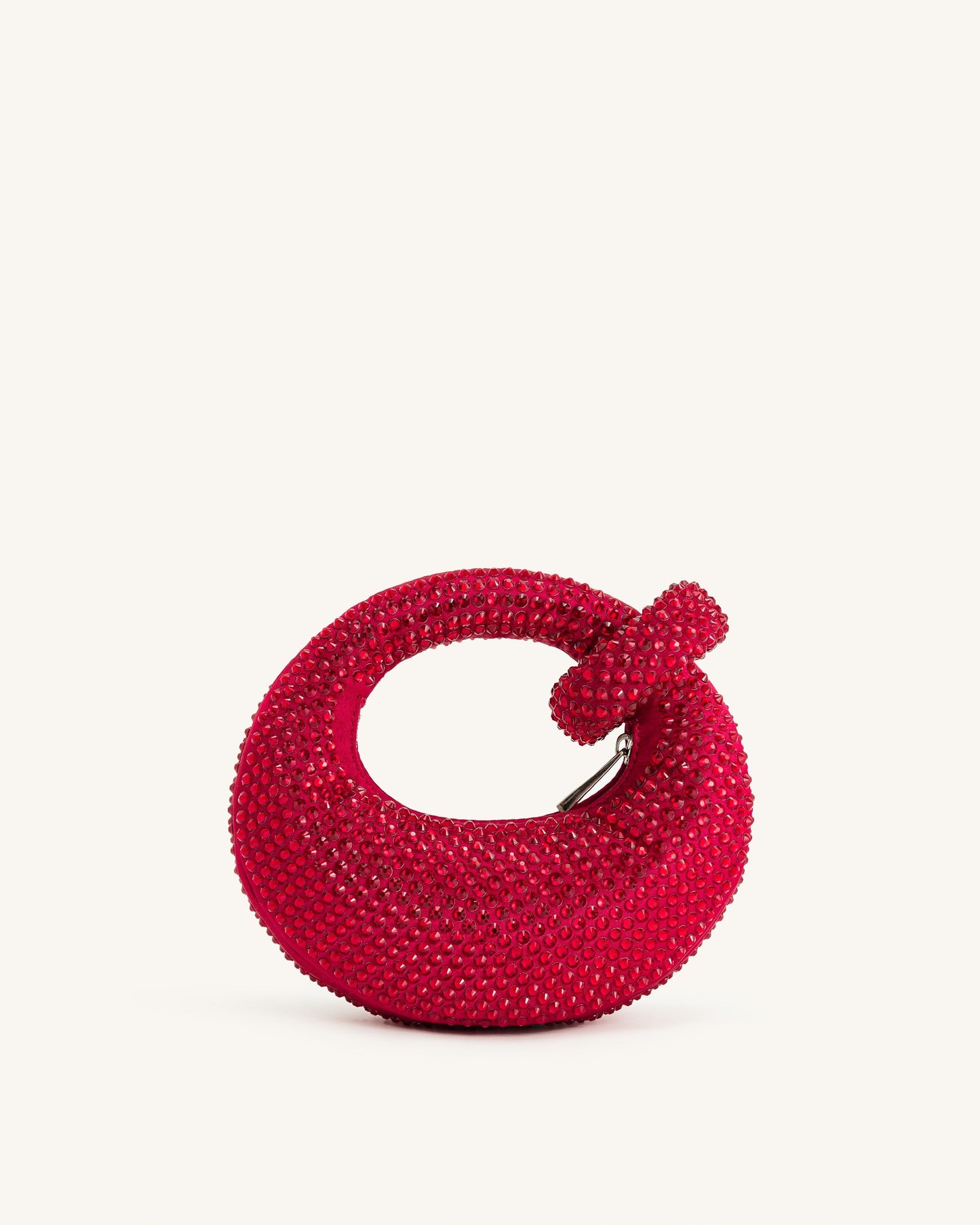 Silvia-Bolso pequeño con asa superior de cristal sintético Abacus - Rojo