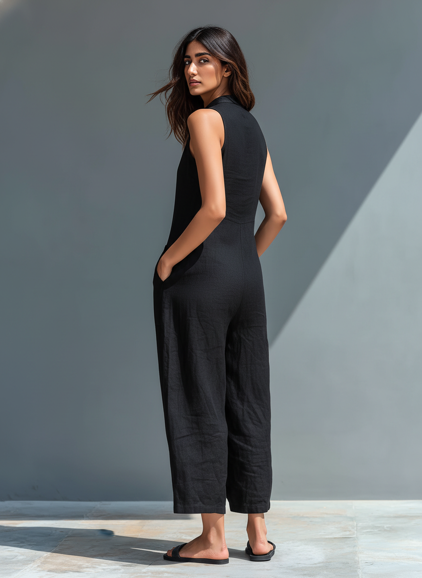 Silvia - Peto minimalista sin mangas de mezcla de lino