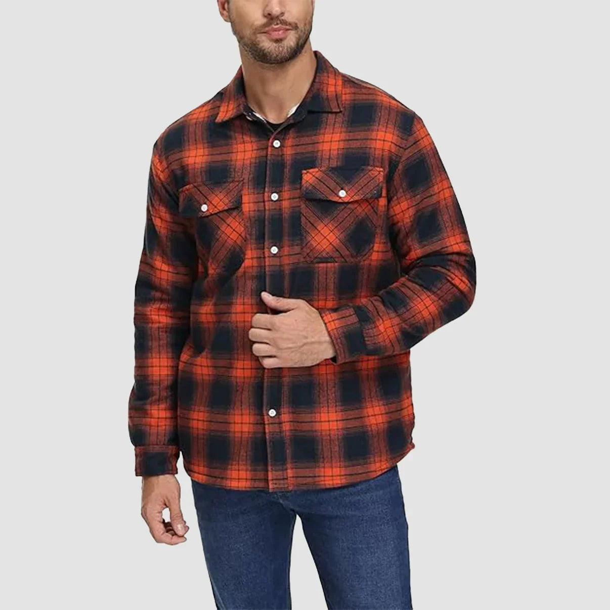 Arturo - Chaqueta de camisa a cuadros con forro