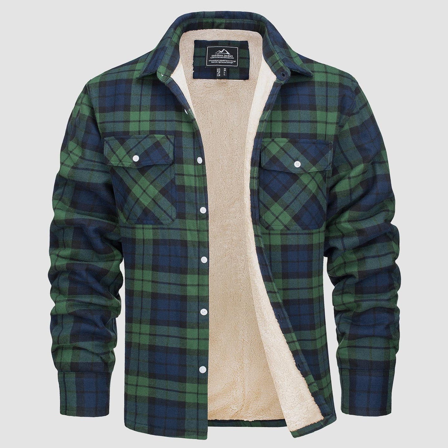 Arturo - Chaqueta de camisa a cuadros con forro
