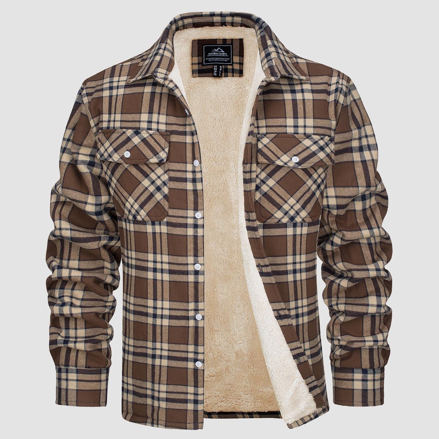 Arturo - Chaqueta de camisa a cuadros con forro