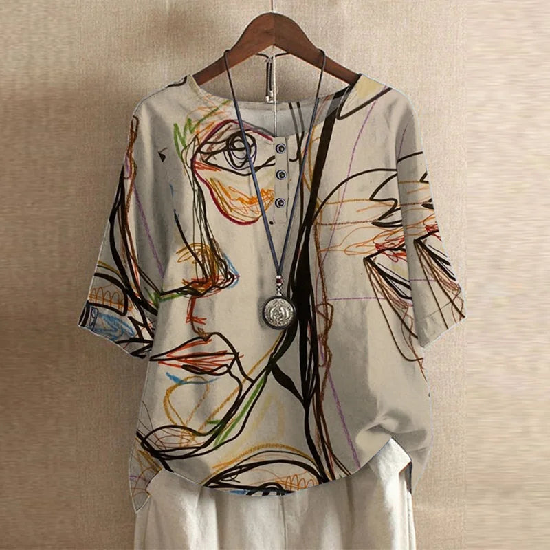 Duval Paris™ | Blouse rétro imprimée