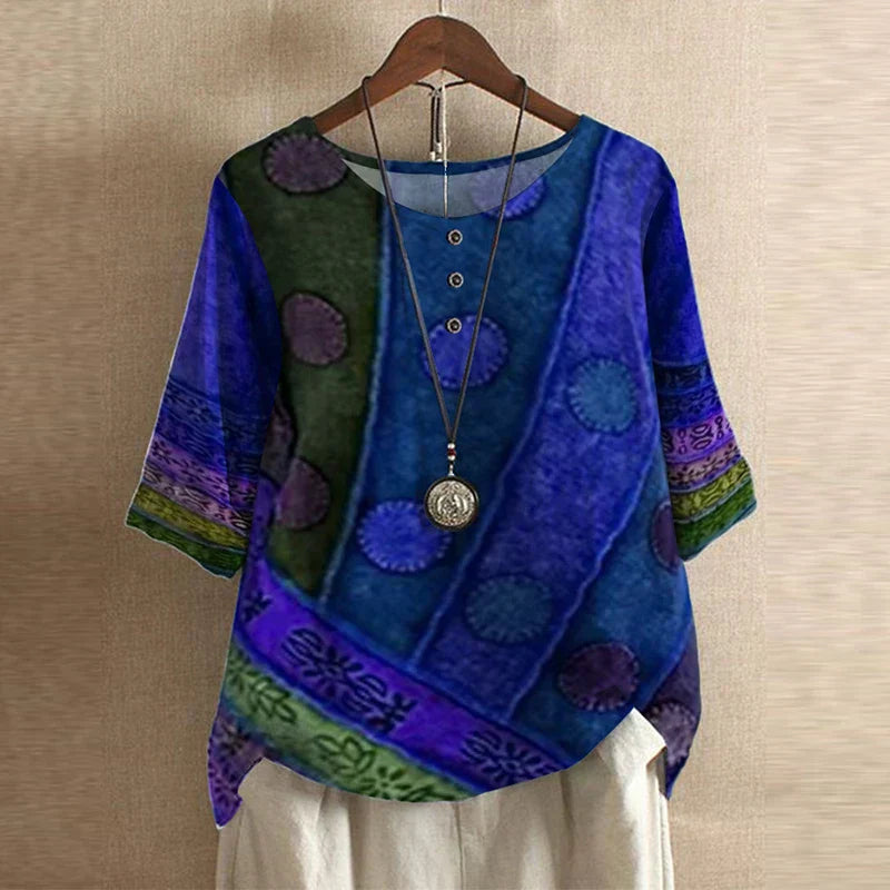 Duval Paris™ | Blouse rétro imprimée