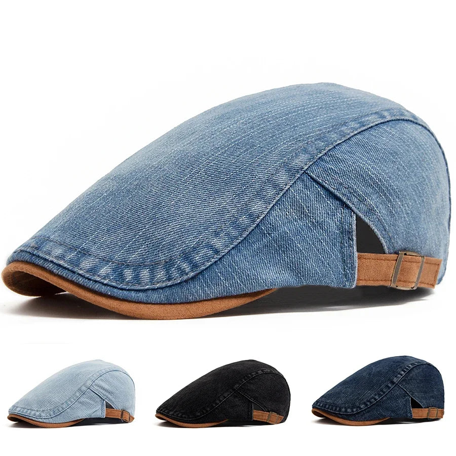 Salvador -  Gorra plana de denim premium: estilo atemporal y comodidad para el día a día.