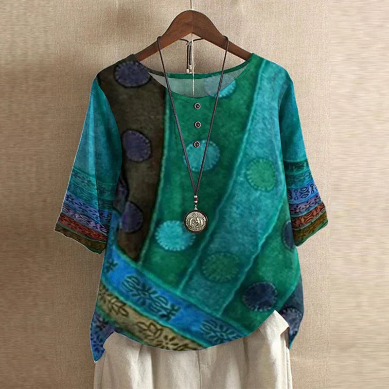 Duval Paris™ | Blouse rétro imprimée
