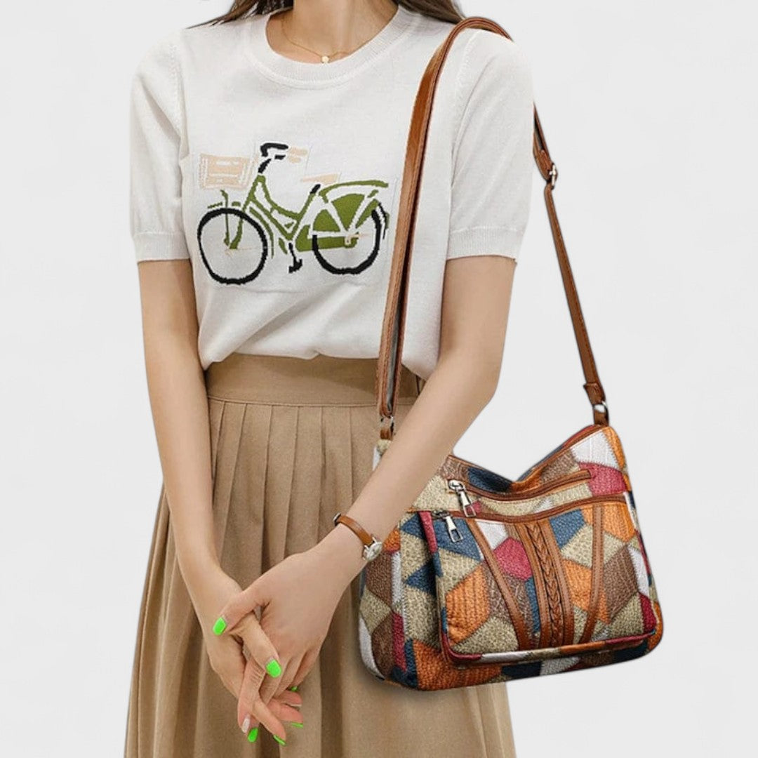 Francesca - Bolso de piel con diseño en mosaico