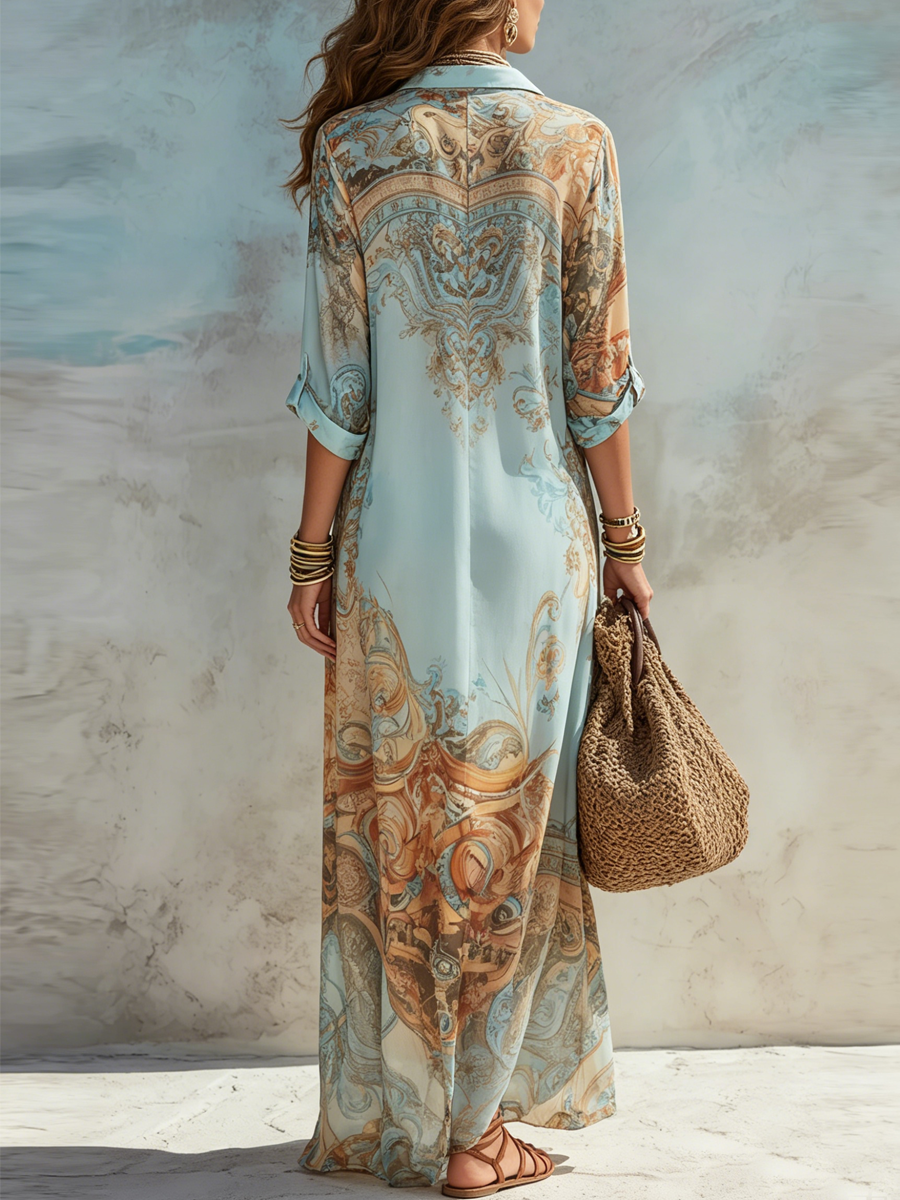 Lucia | ¡Vestido tipo camisa «Mediterráneo»!