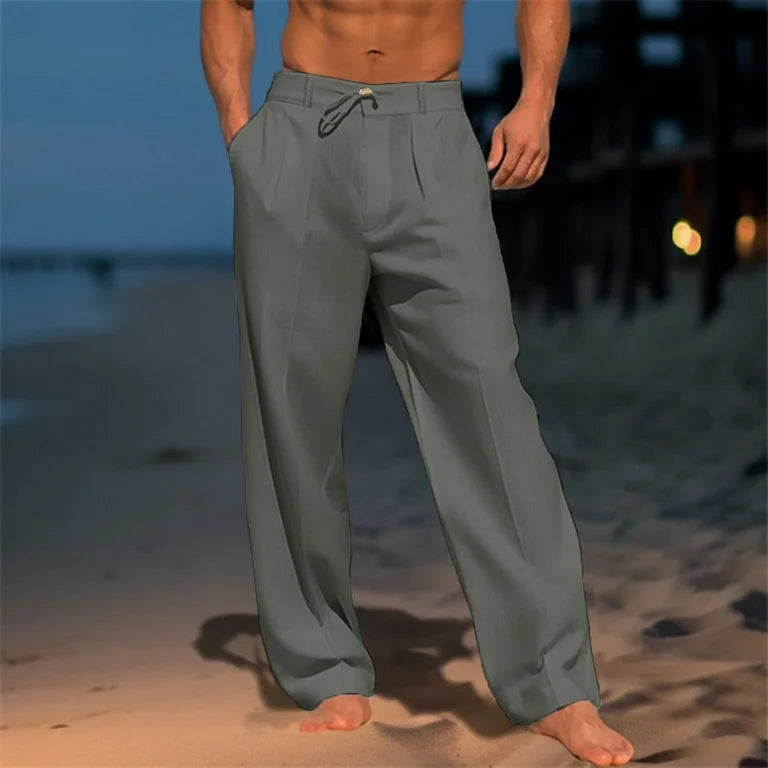 Enrique | PANTALÓN DE LINO LISO PARA HOMBRE
