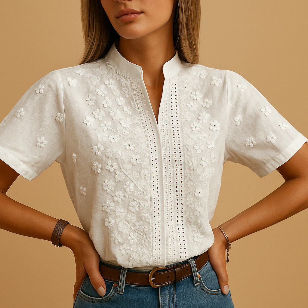 Lina - Blusa blanca de moda