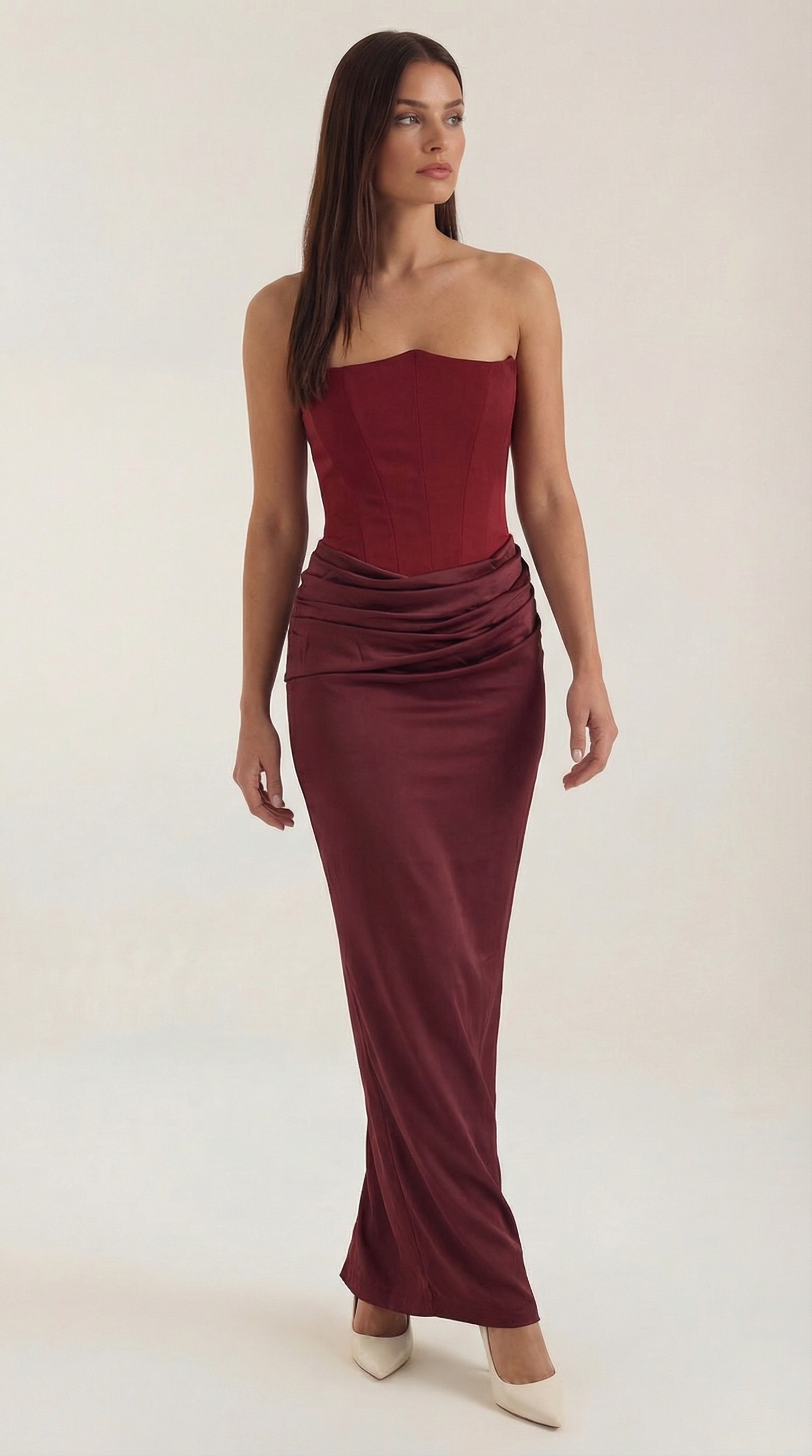 Andrea-Vestido largo tipo corsé