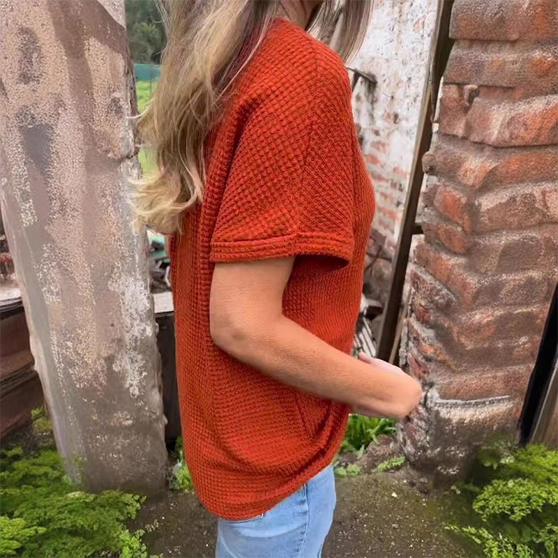 Alicia - Top elegante de manga corta y cuello en V para mujer