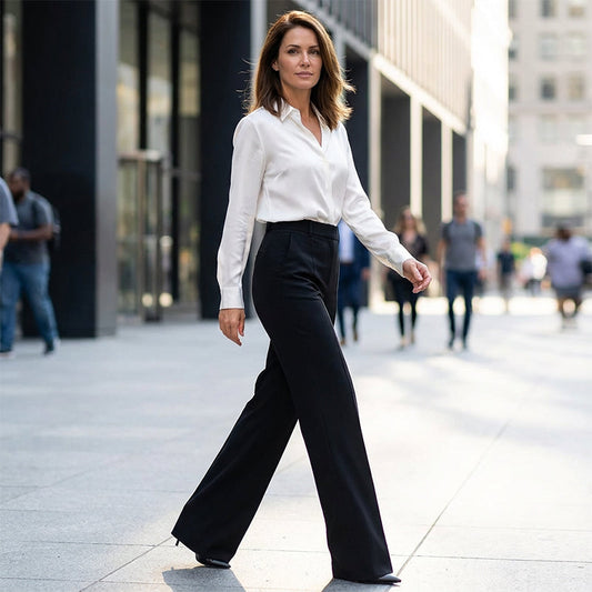 lydia - Pantalones de traje de mujer de cintura alta