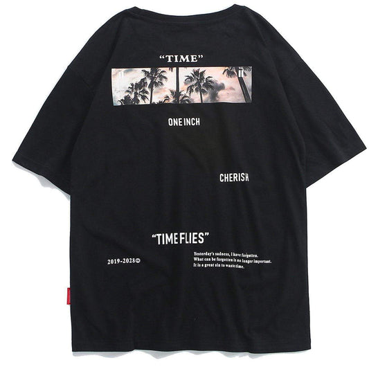 WLS Landscape Theme Printing Short-Sleeved Cotton Tee