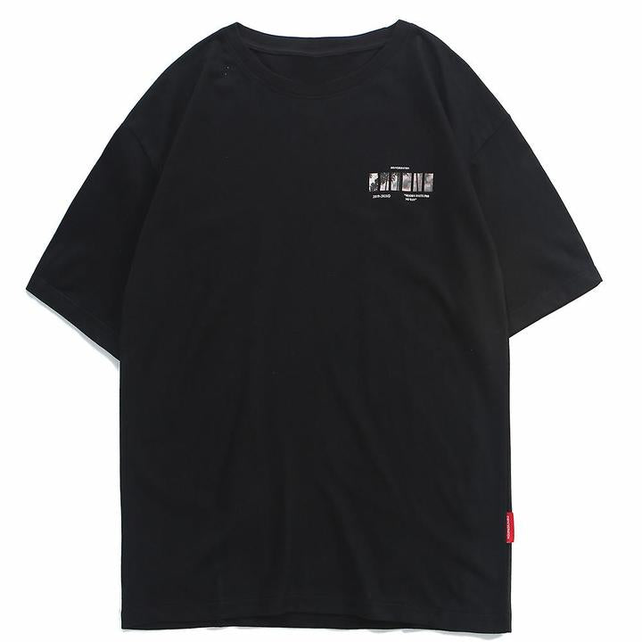 WLS Landscape Theme Printing Short-Sleeved Cotton Tee