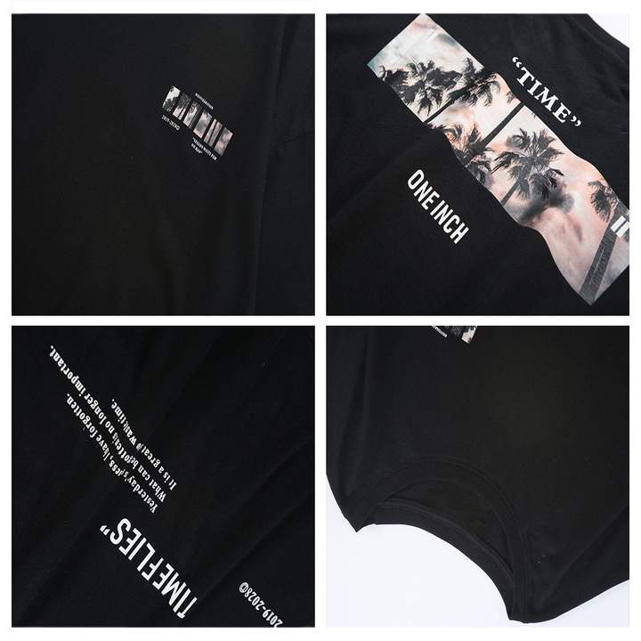 WLS Landscape Theme Printing Short-Sleeved Cotton Tee